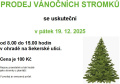 Plakát na&nbsp;prodej stromků 19.12.2025 v&nbsp;Drmoulu