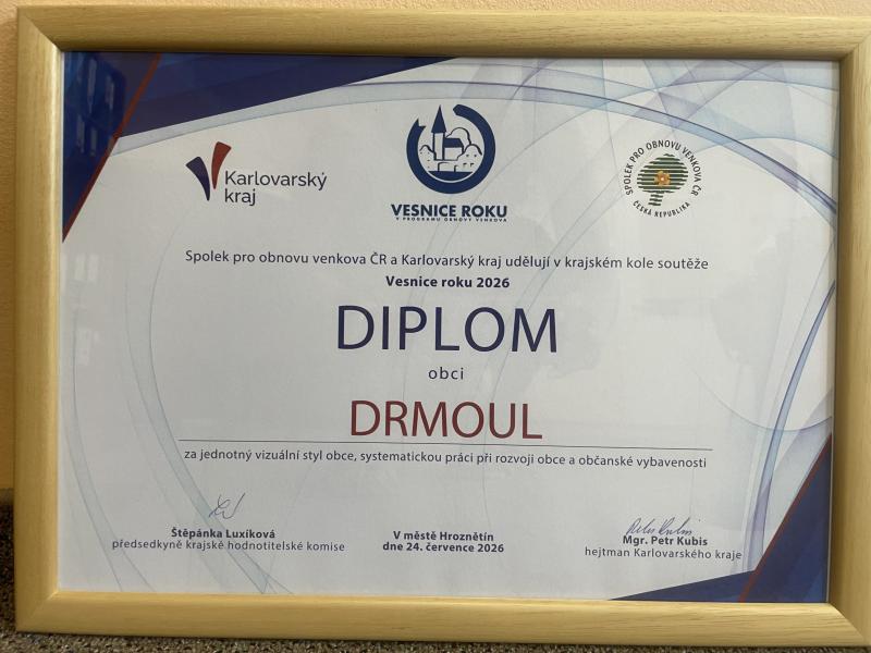 Diplom Vesnice roku 2026